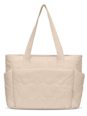 Quilted Puffer Tote Bag for Women Laptop Travel Shoulder Bag Tote